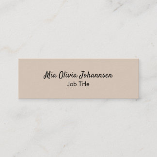 Minimalistische Soft Taupe Mini Business Card Visitenkarte