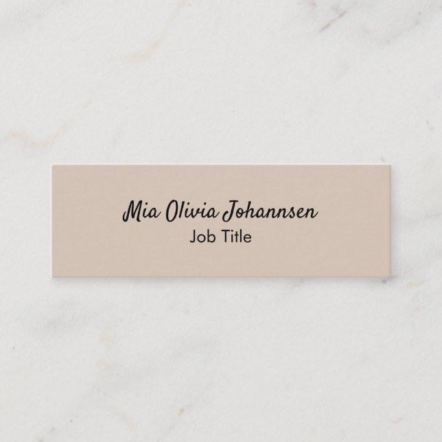Minimalistische Soft Taupe Mini Business Card Visitenkarte (Vorderseite)