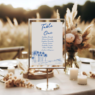 Minimalistische Sommer-Romanische-Palm-Whimsical-H Tischnummer