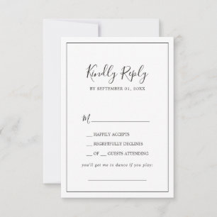 Minimalistische Song Request RSVP-Karte RSVP Karte