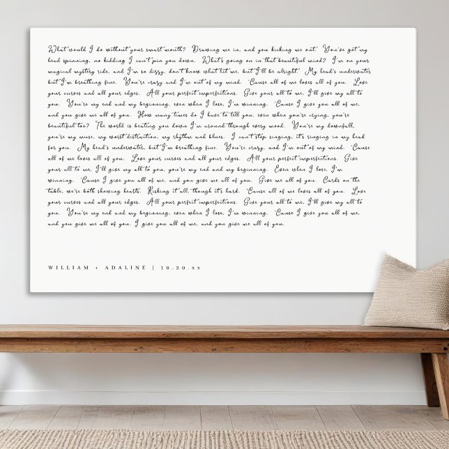 Minimalistische Songtexte Neutrale Schrift-Typogra Leinwanddruck (Von Creator hochgeladen)
