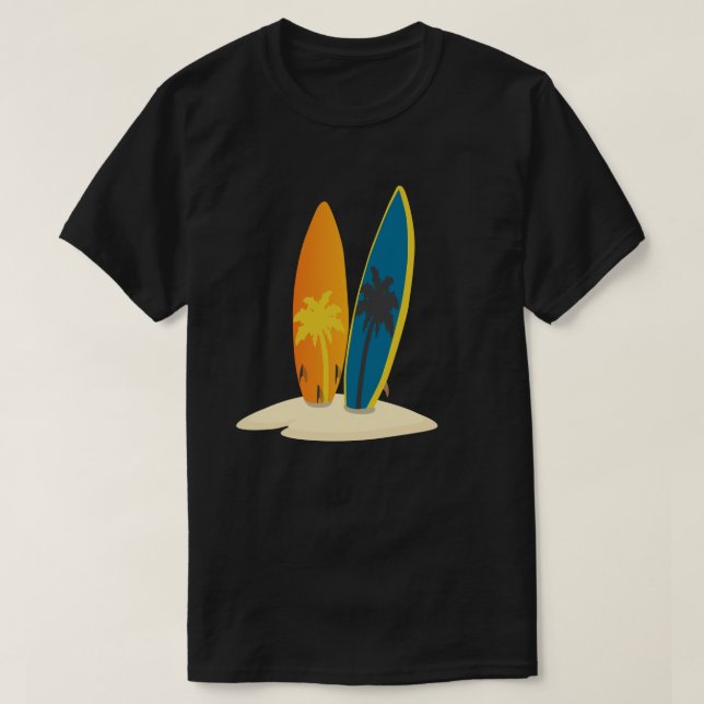 Minimalistische Sonne Meer  T-Shirt (Design vorne)