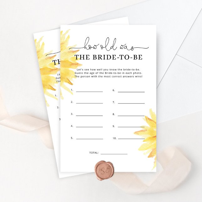 Minimalistische Sonnenblume Wie alt war die Braut  (Von Creator hochgeladen)