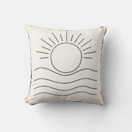 Minimalistische Sonnenlinien-Kunst-Wurfkissen Kissen
