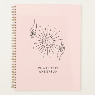 Minimalistische Sonnenmondsterne Planer