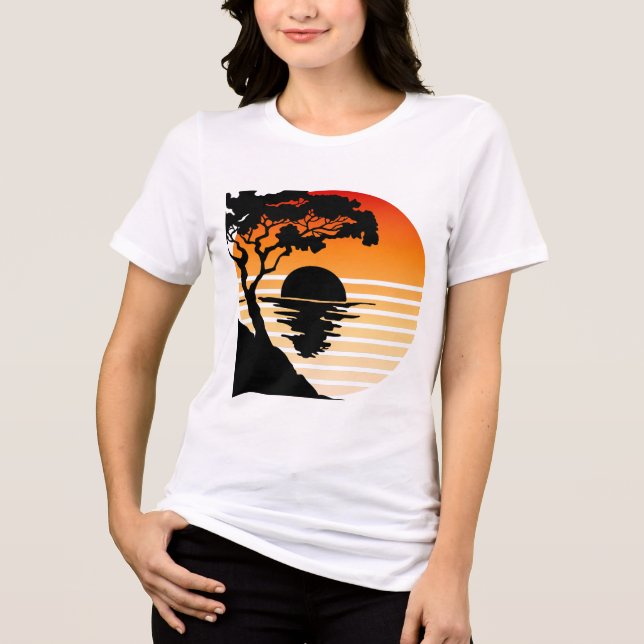 Minimalistische Sonnenuntergang Silhouette - Still Tri-Blend Shirt (Vorderseite)