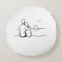 Minimalistische Sonnenuntergangs-Moment-Linienkuns