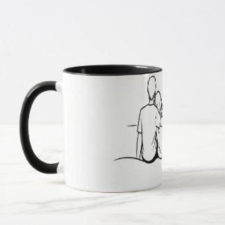 Minimalistische Sonnenuntergangs-Moment-Linienkuns Tasse