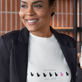 Minimalistische, sonnige katzenlose Lady T-Shirt