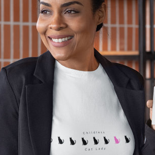 Minimalistische, sonnige katzenlose Lady T-Shirt