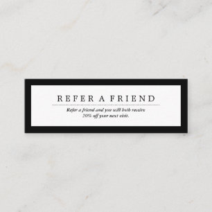 Minimalistische Sozialmedien Luxe Black&White Mini Visitenkarte