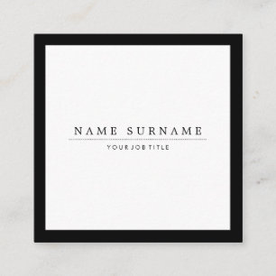 Minimalistische Sozialmedien Luxe Schwarzes u. Quadratische Visitenkarte
