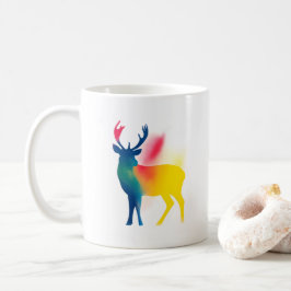 Minimalistische Spray Paint Deer Silhouette Kaffeetasse