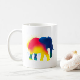 Minimalistische Spray Paint Elephant Silhouette Kaffeetasse
