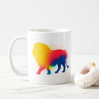 Minimalistische Spray Paint Lion Silhouette Kaffeetasse