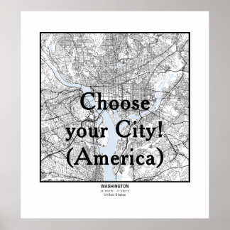 Minimalistische Stadtplakate Linienkunst AMERIKA Poster