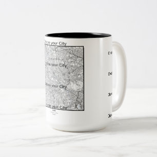 Minimalistische Stadtplan‑Tasse EUROPA Zweifarbige Tasse