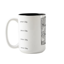 Minimalistische Stadtplan‑Tasse EUROPA