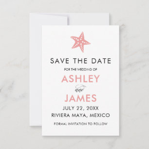 Minimalistische Starfish Save the Date Hochzeit, r