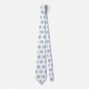 Minimalistische staubblaue Schneeflocke elegante W Krawatte