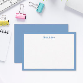 Minimalistische staubblaue Single-Grenze, personal Mitteilungskarte