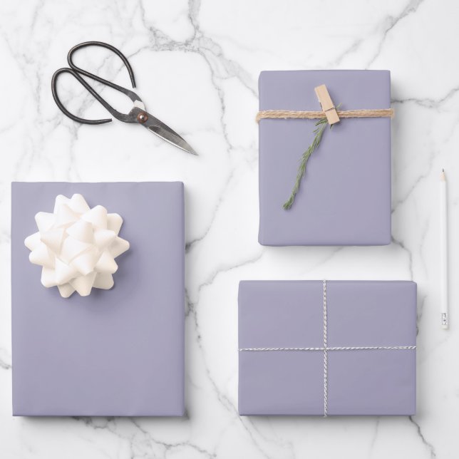 Minimalistische staubige Lila schlichtes, solides  Geschenkpapier Set (Vorderseite)