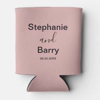 Minimalistische staubige rosa Hochzeitsanpassung Dosenkühler