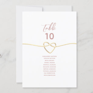 Minimalistische Staubige Rose Hochzeitsplatzkarte