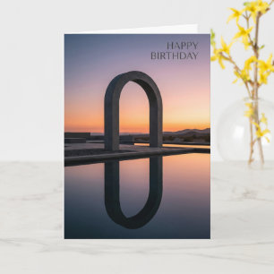 Minimalistische Steinbogen-Sonnenuntergangs-Geburt Karte