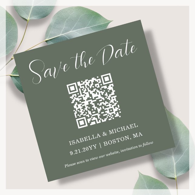 Minimalistische Stelle | SAVE THE DATE | QR Code M Magnetkarte (Von Creator hochgeladen)