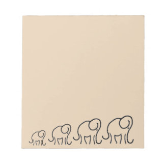Minimalistische stilisierte Elefantenparade Notizblock