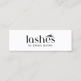 Minimalistische stilvolle schwarze weiße Wimpernst Mini Visitenkarte