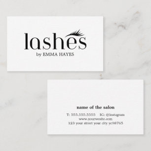 Minimalistische stilvolle schwarze weiße Wimpernst Visitenkarte