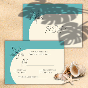 Minimalistische Strandhochzeit-RSVP-Beilagekarte Begleitkarte