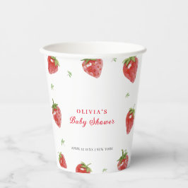 Minimalistische Strawberry Sweet Girl Baby Dusche Pappbecher