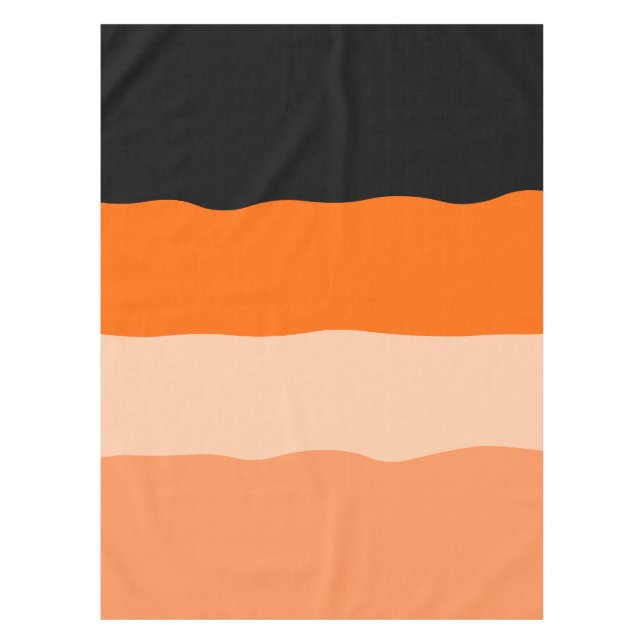 Minimalistische Streifen aus Orange und Schwarz Tischdecke (Vorderseite)
