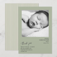 Minimalistische Streifen-Baby-Foto-Sage-Geburtsanz