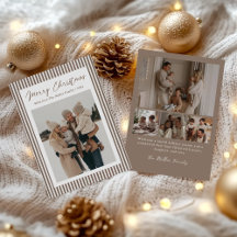 Minimalistische Streifen-Familien-Weihnachtsfoto