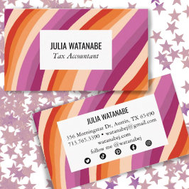 Minimalistische Streifen Handmade Lines Social Med Visitenkarte