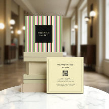 Minimalistische Streifen Retro QR Code Bäckerei