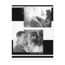 Minimalistische Streifen Schwarz-Weiß-Hochzeit