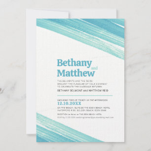 Minimalistische Striche mit Aquarellfarbe Einladung