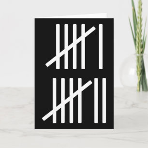 Minimalistische Strichlisten-Zählung 67 Meme Slang Karte