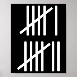 Minimalistische Strichmarken Zählung 67 Meme Slang Poster