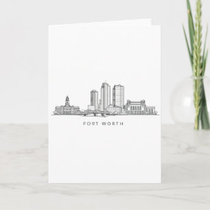 Minimalistische Strichzeichnung der Skyline von Fo Karte