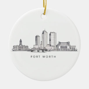 Minimalistische Strichzeichnung der Skyline von Fo Keramik Ornament
