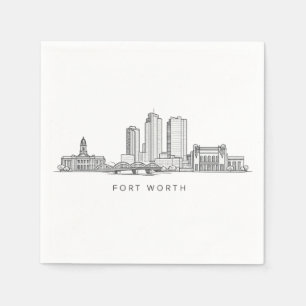 Minimalistische Strichzeichnung der Skyline von Fo Serviette