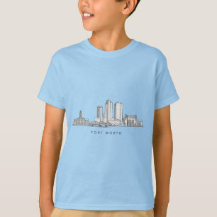Minimalistische Strichzeichnung der Skyline von Fo T-Shirt
