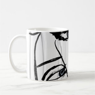 Minimalistische Strichzeichnung von Frauen Gesicht Kaffeetasse