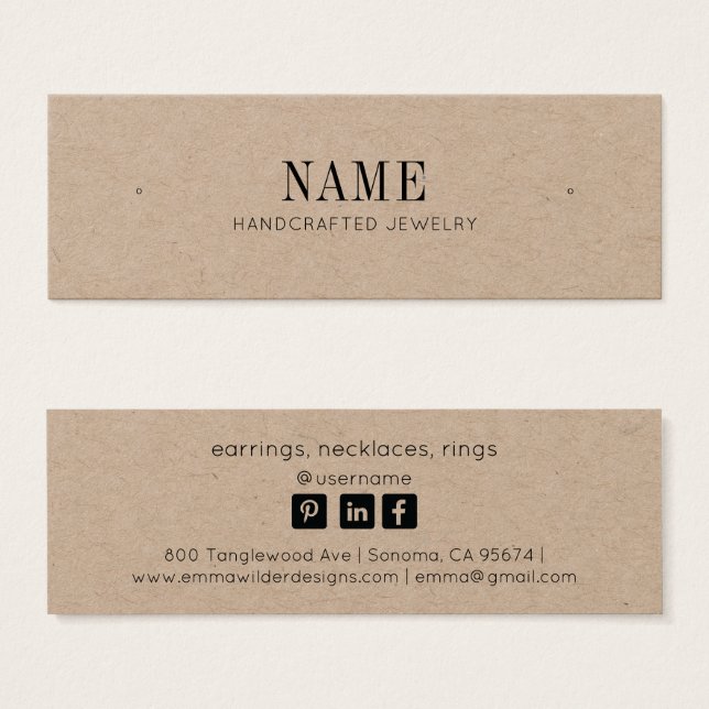 Minimalistische Stuhleroring Kraft Schmuckkarte (Vorne & Hinten)